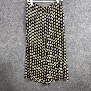 Timney Fowler London Silk Pants Womens Size M  Black Einstein  Wide Leg Palazzo